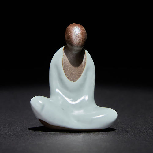Buddha Stones Small Formless Buddha Meditating Ceramic Statue Zen Home Decoration 4*2.5*5cm