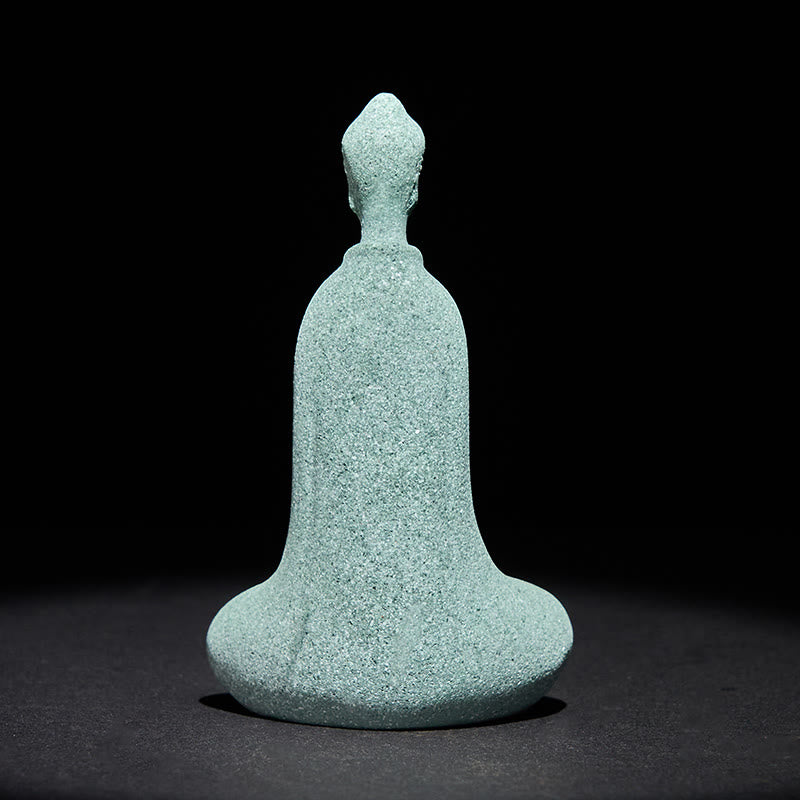 Buddha Stones Meditation Buddha Statue Sandstone Home Figure Desk Decoration 6*4.5*9.5cm