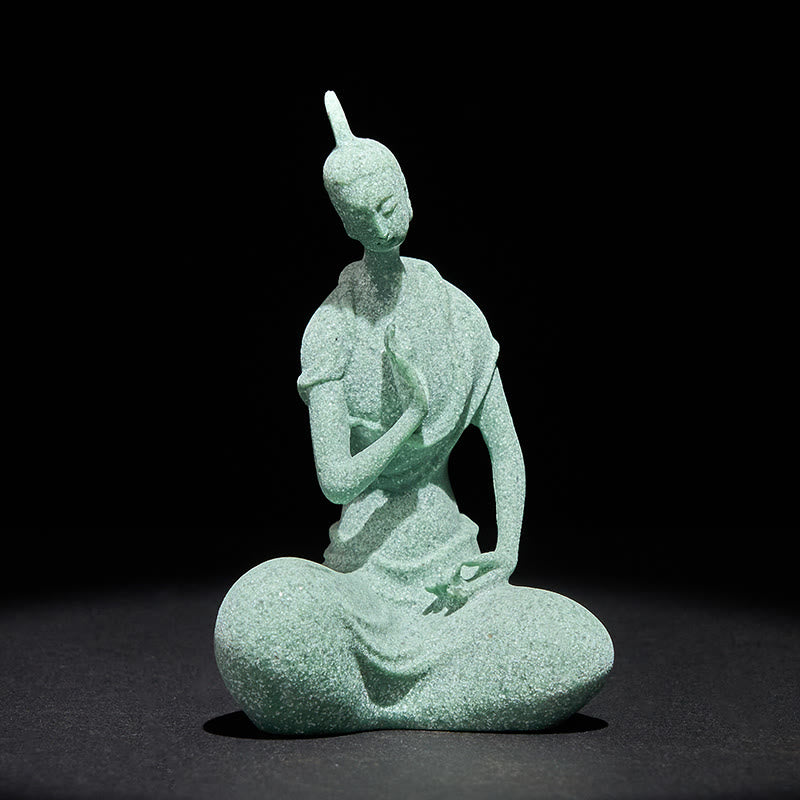 Buddha Stones Listening Buddha Statue Sandstone Home Decoration 6.5*5.5*9.5cm