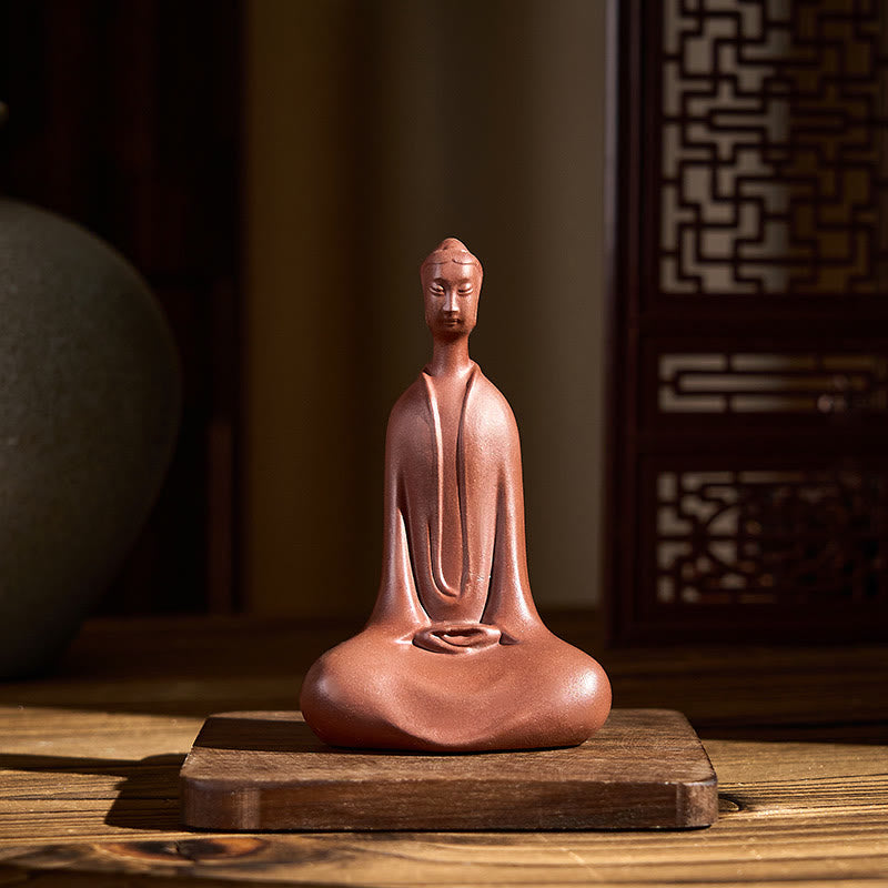 Buddha Stones Formless Buddha Purple Clay Serenity Home Desk Decoration 5.7*9.6 cm