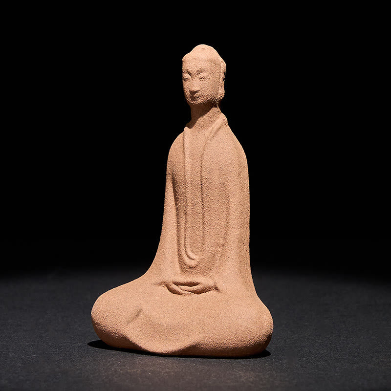 Buddha Stones Sitting Buddha Prayering Ceramic Statue Zen Home Decoration 5*3*8.5cm