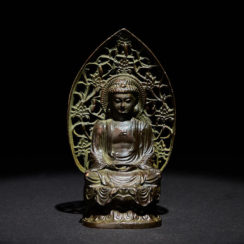 Buddha Stones Tathagata Buddha Alloy Statue Zen Home Decoration 9*4.5 cm