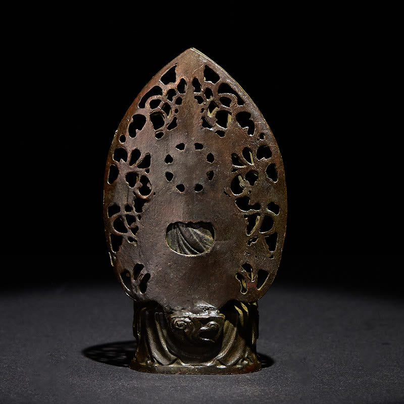 Buddha Stones Tathagata Buddha Alloy Statue Zen Home Decoration 9*4.5 cm