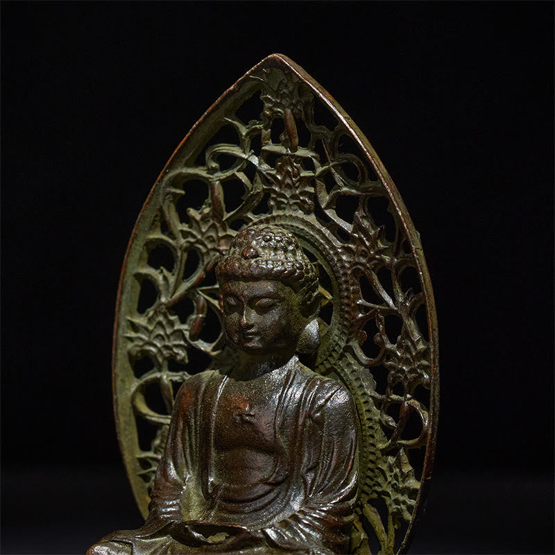 Buddha Stones Tathagata Buddha Alloy Statue Zen Home Decoration 9*4.5 cm