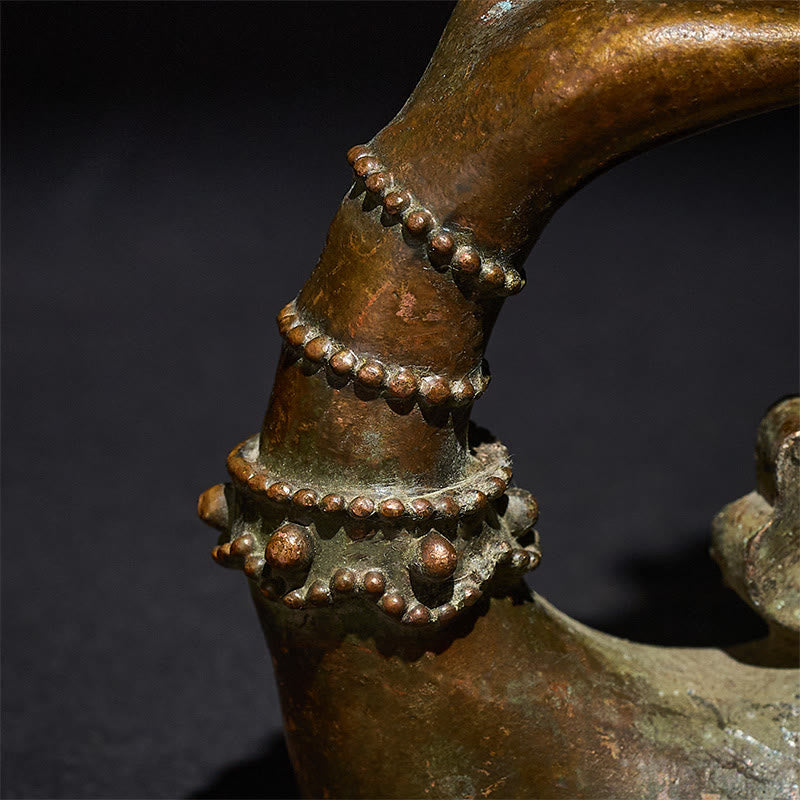 Buddha Stones Classic Buddha's Hand Lotus Alloy Home Decoration 4.7*2.9*8.4 cm