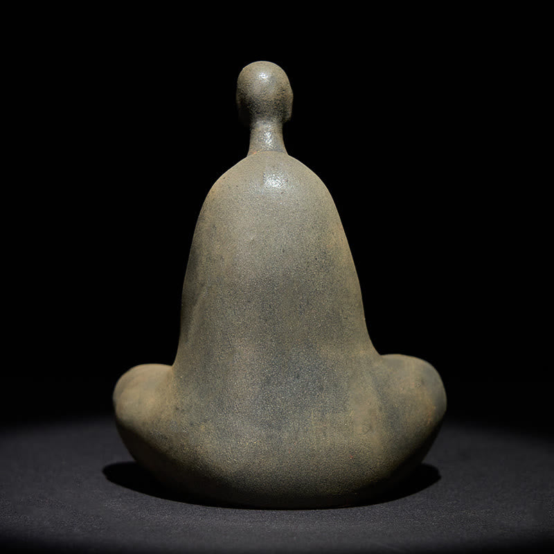 Buddha Stones Handmade Formless Buddha Iron Powder Rust Cast Resin Statue Decoration 11.5*9*6.5 cm