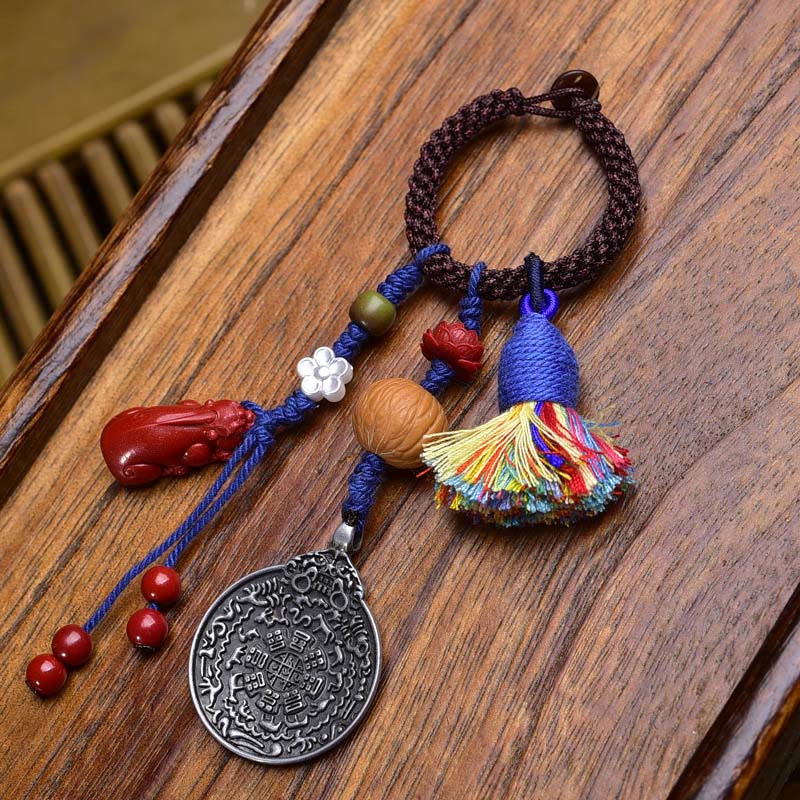 Buddha Stones Chinese Zodiac Nine Palaces Eight Diagrams Buddha Dzi Bead Serenity Key Chain