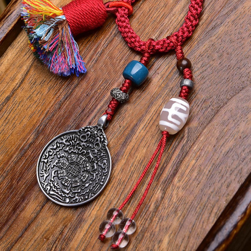 Buddha Stones Chinese Zodiac Nine Palaces Eight Diagrams Buddha Dzi Bead Serenity Key Chain