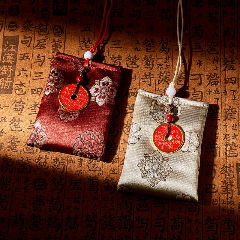 Buddha Stones Mountain Ghosts Spend Money Jacquard Embroidery Sachet Blessing Hanging Decoration