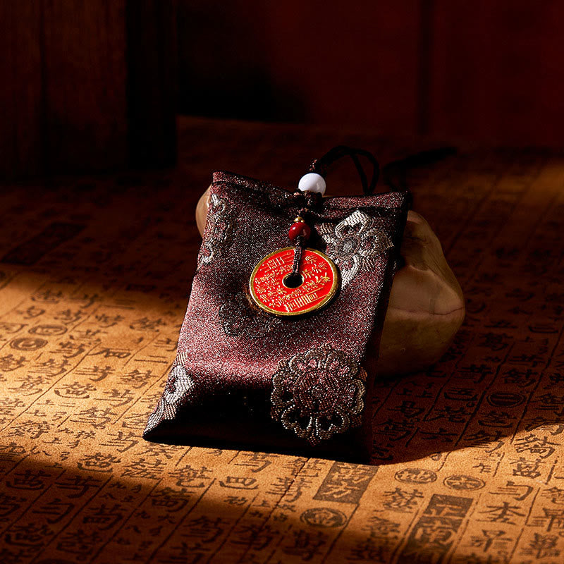 Buddha Stones Mountain Ghosts Spend Money Jacquard Embroidery Sachet Blessing Hanging Decoration