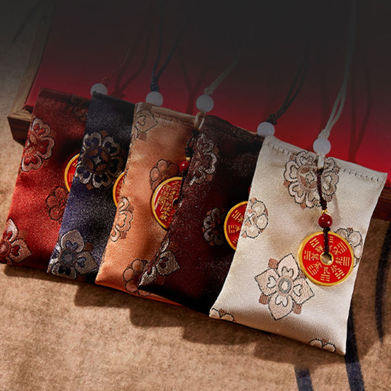 Buddha Stones Mountain Ghosts Spend Money Jacquard Embroidery Sachet Blessing Hanging Decoration