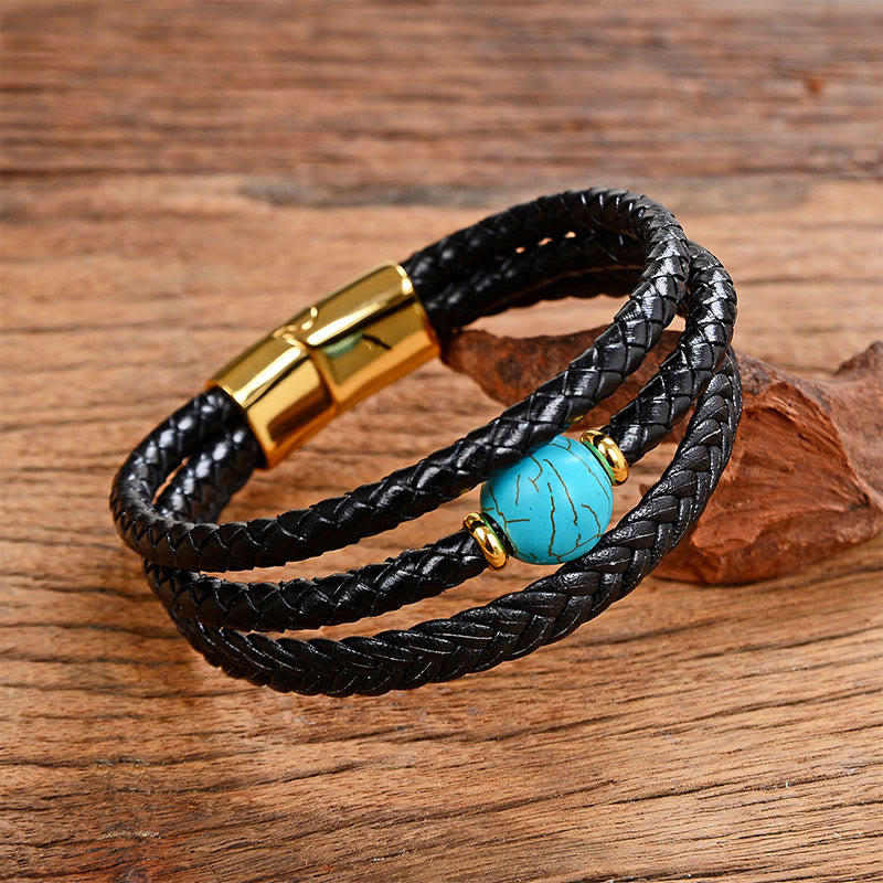 Buddha Stones Multicolored Bead Green Tiger Eye Amethyst Craved Six True Words Leather Balance Bracelet