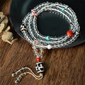 Buddha Stones 108 Beads Liuli Crystal Dzi Bead Agate Blessings Tassel Mala