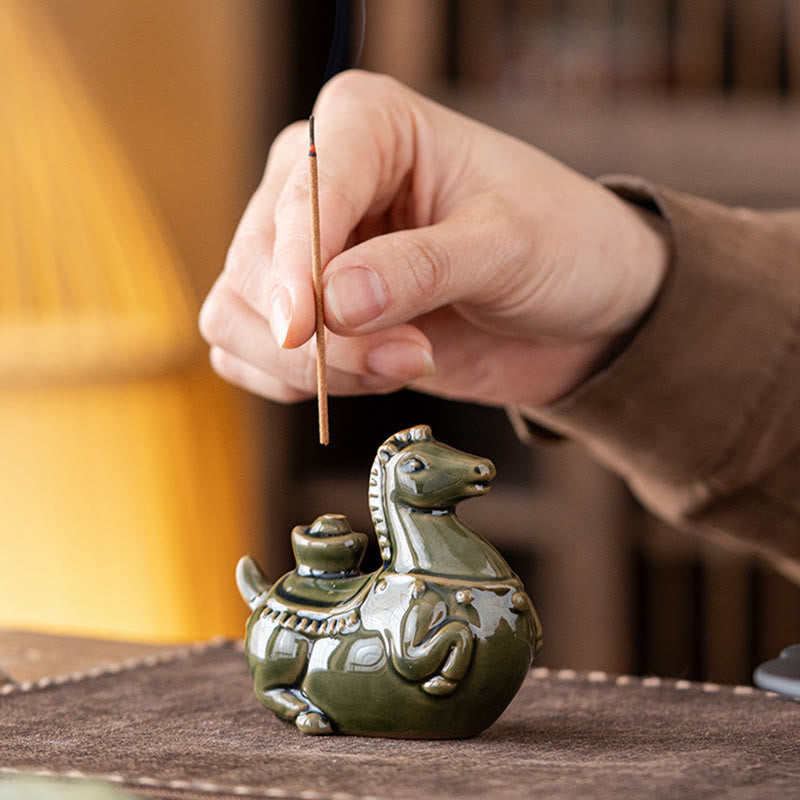 Buddha Stones Year Of The Horse 2026 New Year Ingot Luck Incense Burner