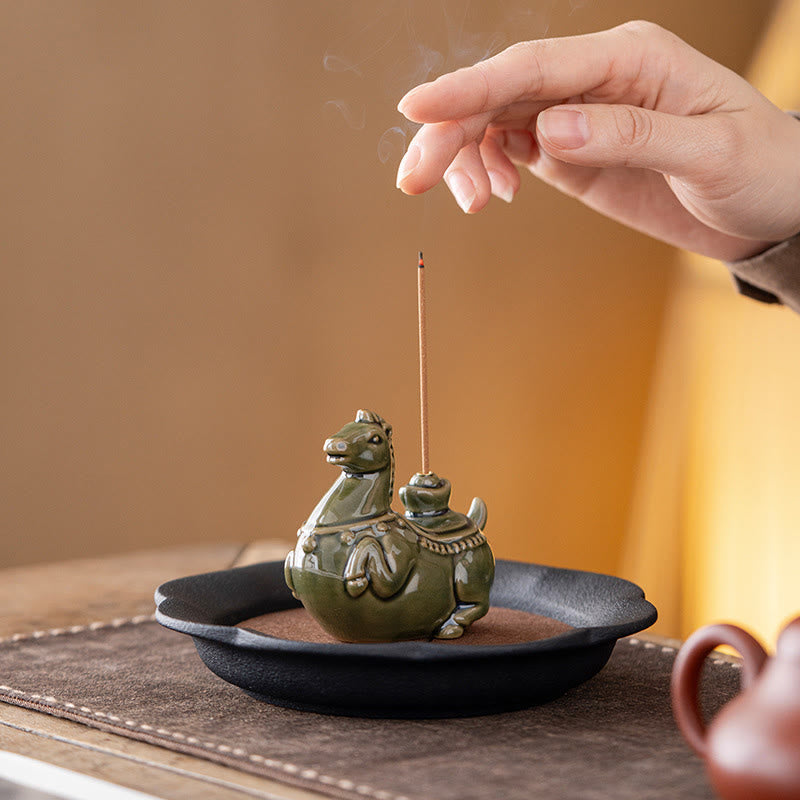 Buddha Stones Year Of The Horse 2026 New Year Ingot Luck Incense Burner