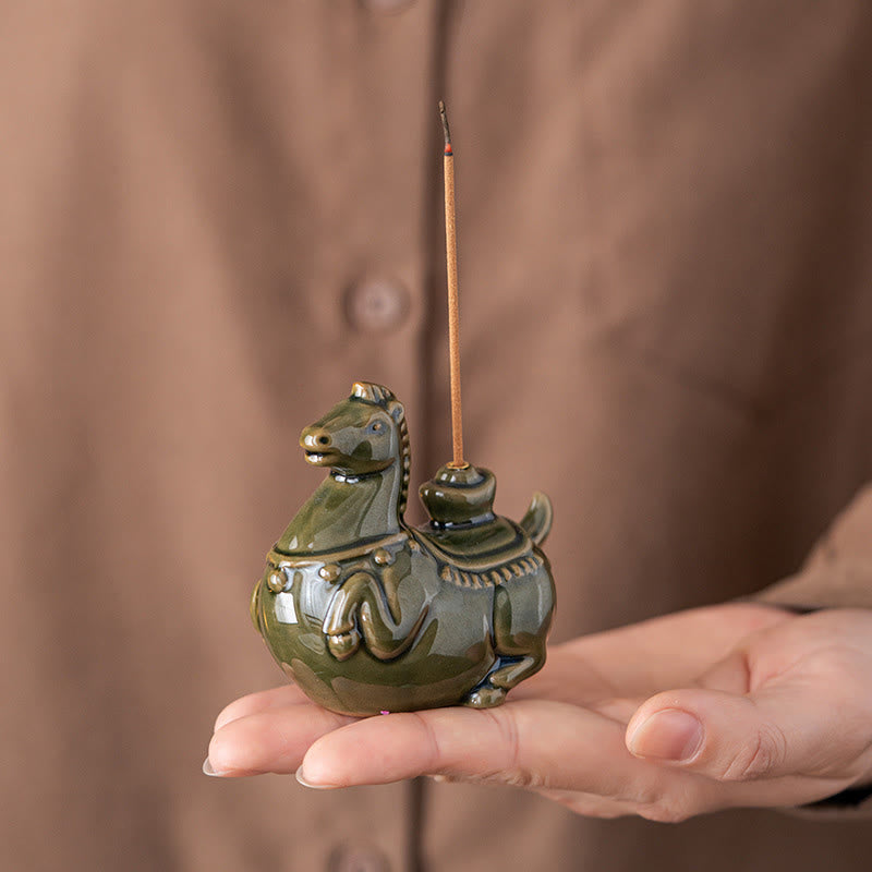 Buddha Stones Year Of The Horse 2026 New Year Ingot Luck Incense Burner