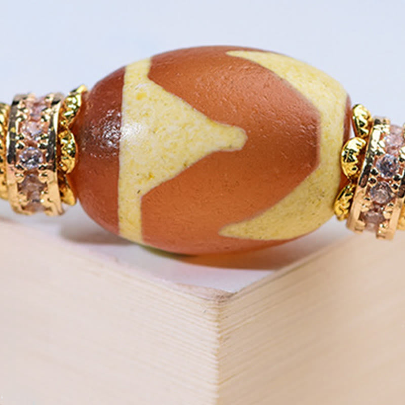Buddha Stones Liuli Glass Dzi Beads Blessings Bracelet