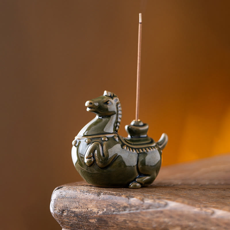 Buddha Stones Year Of The Horse 2026 New Year Ingot Luck Incense Burner