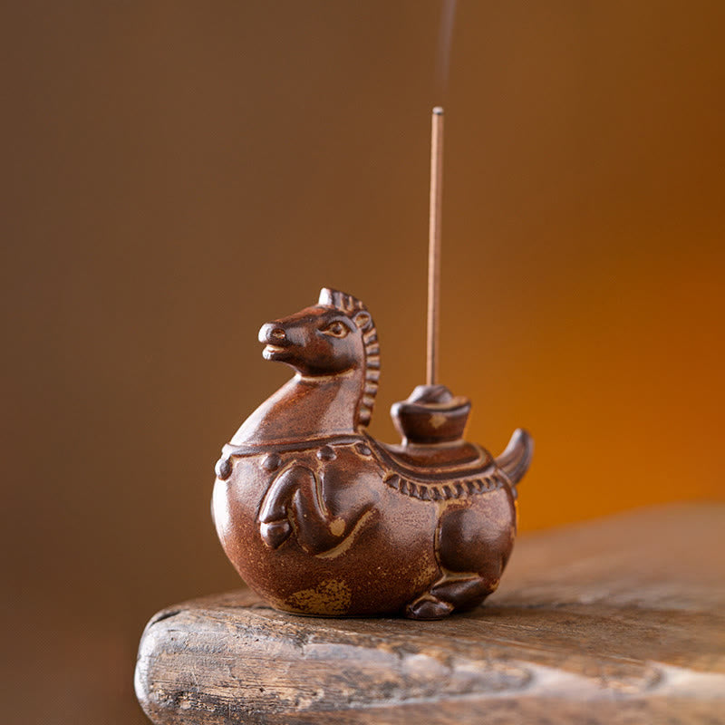 Buddha Stones Year Of The Horse 2026 New Year Ingot Luck Incense Burner