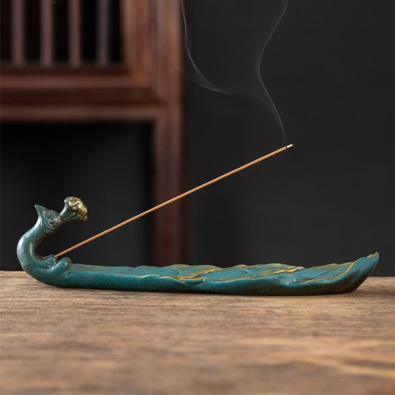 Buddha Stones Peacock Shape Fortune Home Decoration Incense Burner