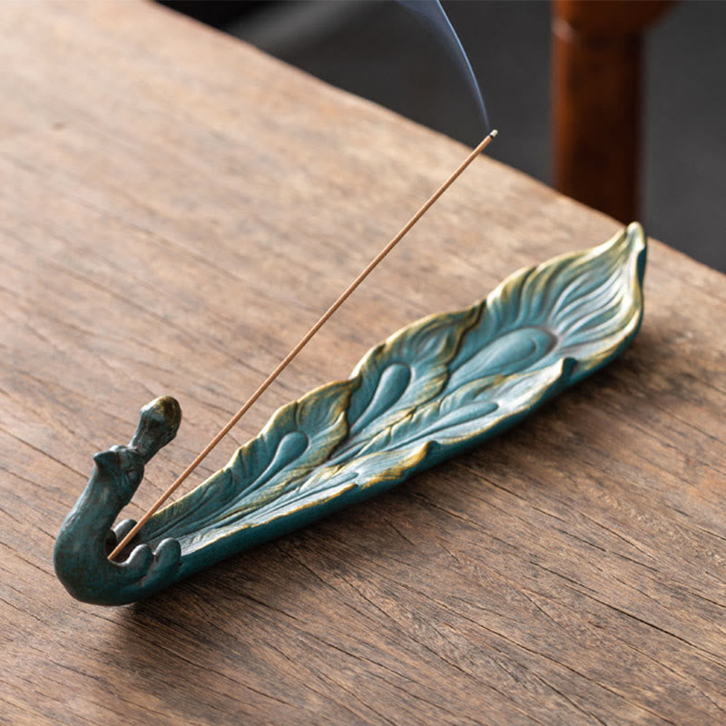 Buddha Stones Peacock Shape Fortune Home Decoration Incense Burner