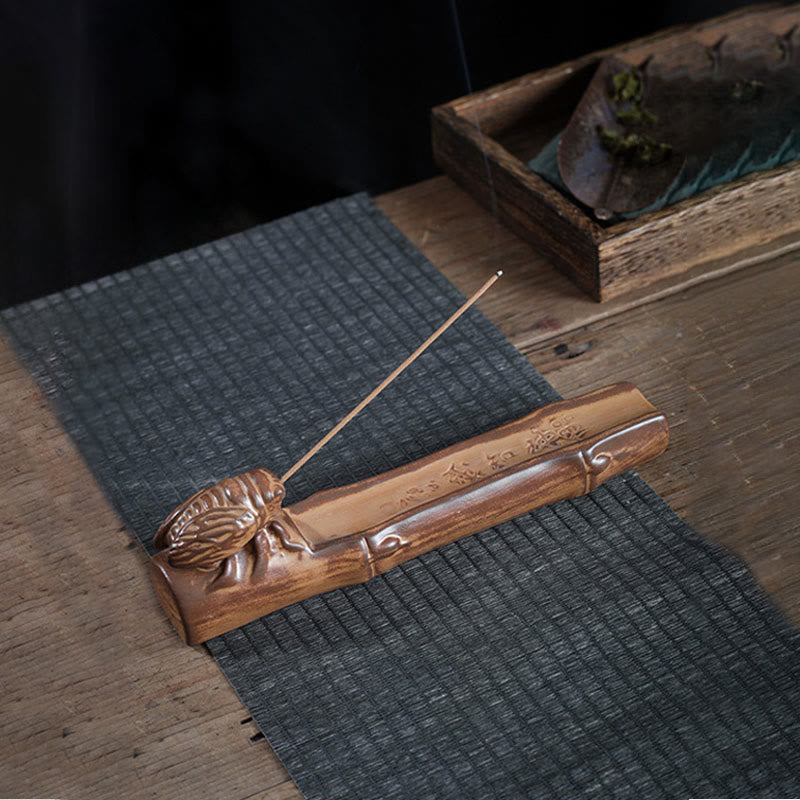 Buddha Stones Small Boat Cicada Home Decoration Incense Burner