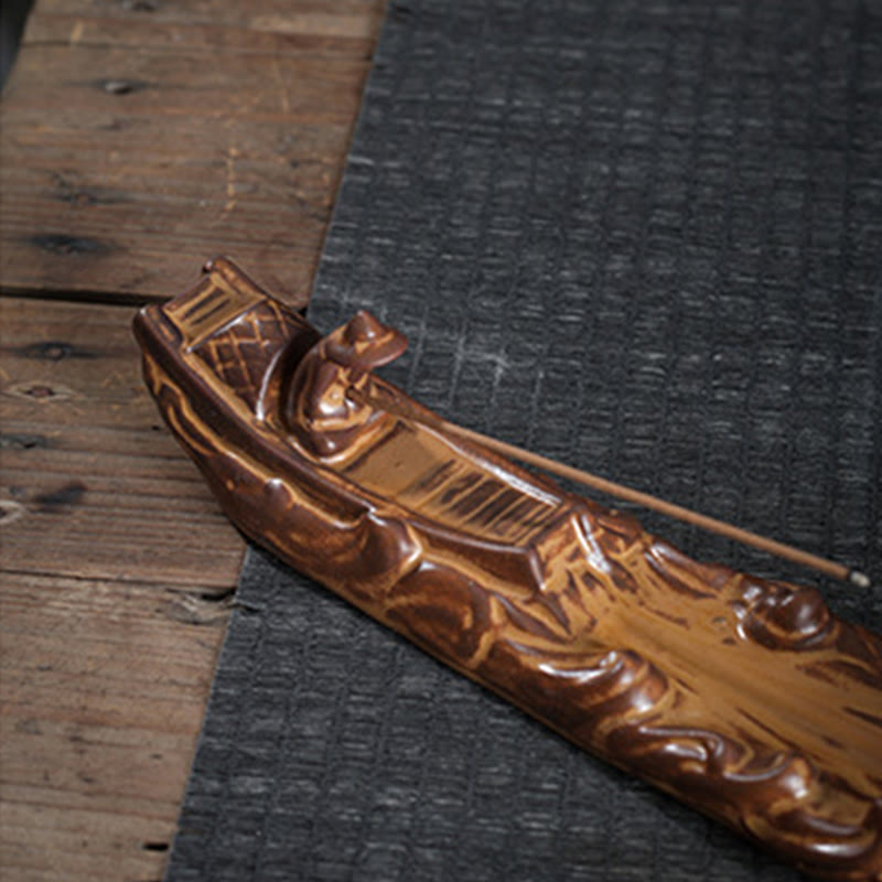 Buddha Stones Small Boat Cicada Home Decoration Incense Burner