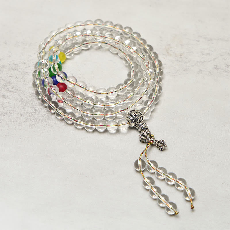 Buddha Stones Vajra Charm Liuli 108 Beads Spiritual Power Strength Mala