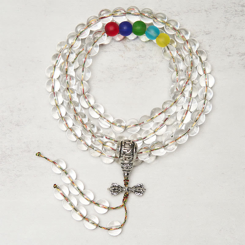 Buddha Stones Vajra Charm Liuli 108 Beads Spiritual Power Strength Mala