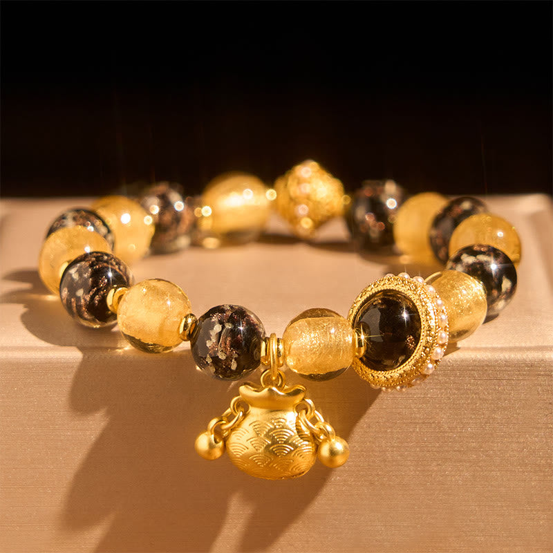 Buddha Stones Fu Character Liuli Glass Blessings Bracelet