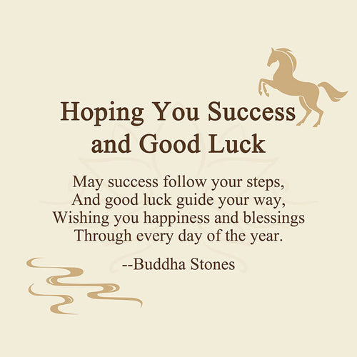 Buddha Stones Hoping You Success and Good Luck Year Of The Horse Mini Colorful Liuli Crystal Decoration Includes Gift Message Card
