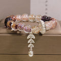Buddha Stones Liuli Glass Bead Wheat Ear Charm Bracelet