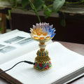 Buddha Stones Lotus Liuli Glass Eight Auspicious Symbols Base Enlightenment Home Decoration
