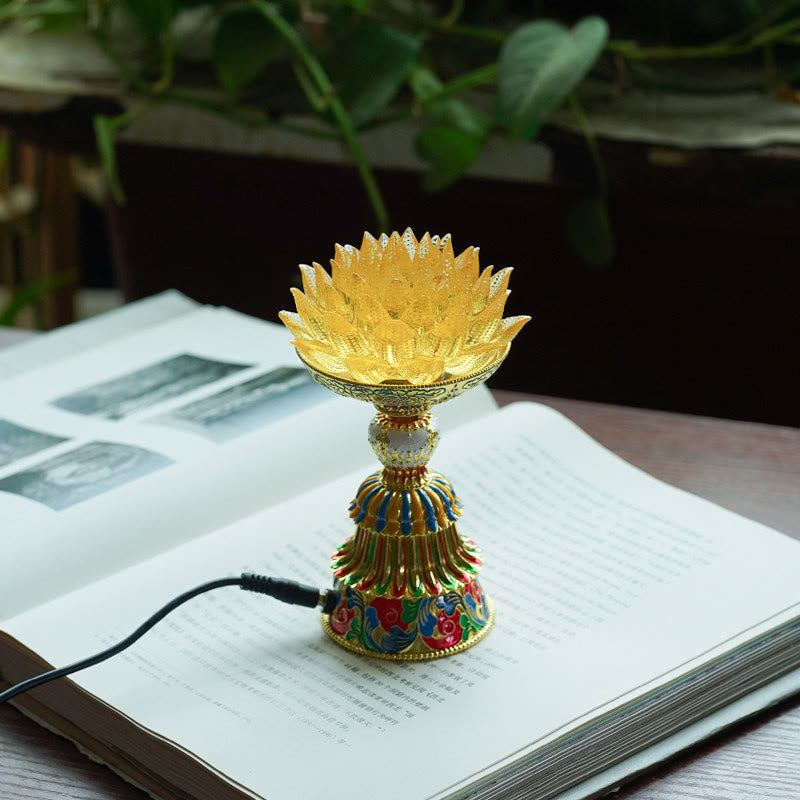 Buddha Stones Lotus Liuli Glass Eight Auspicious Symbols Base Enlightenment Home Decoration