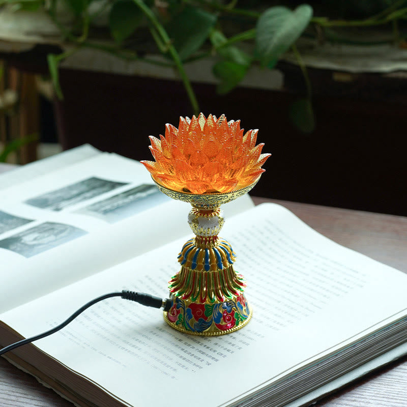 Buddha Stones Lotus Liuli Glass Eight Auspicious Symbols Base Enlightenment Home Decoration