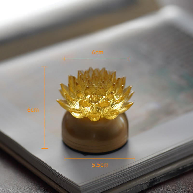 Buddha Stones Lotus Liuli Glass Copper Brass New Begining Home Decoration