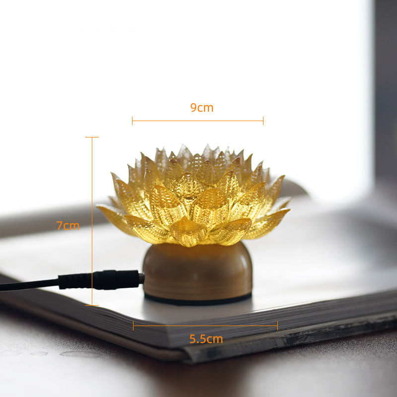 Buddha Stones Lotus Liuli Glass Copper Brass New Begining Home Decoration