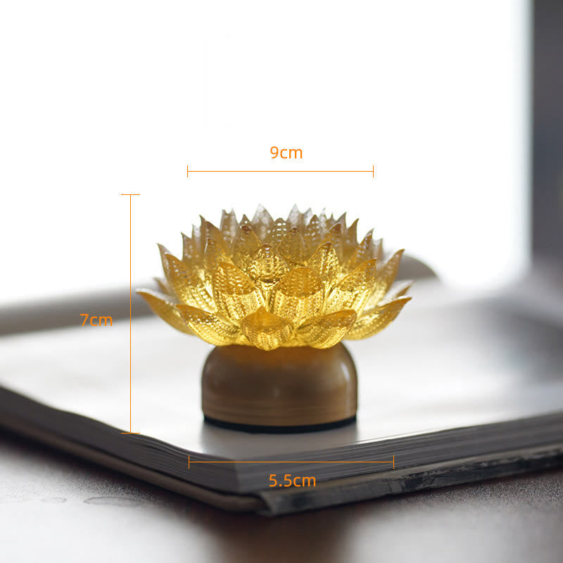 Buddha Stones Lotus Liuli Glass Copper Brass New Begining Home Decoration