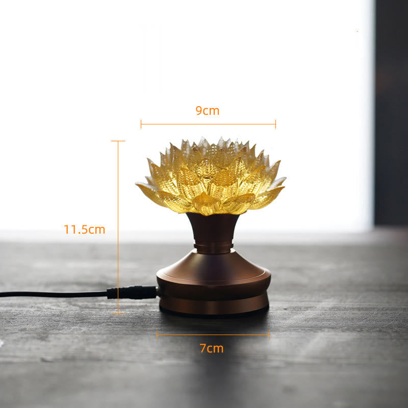 Buddha Stones Lotus Liuli Glass Copper Brass New Begining Home Decoration