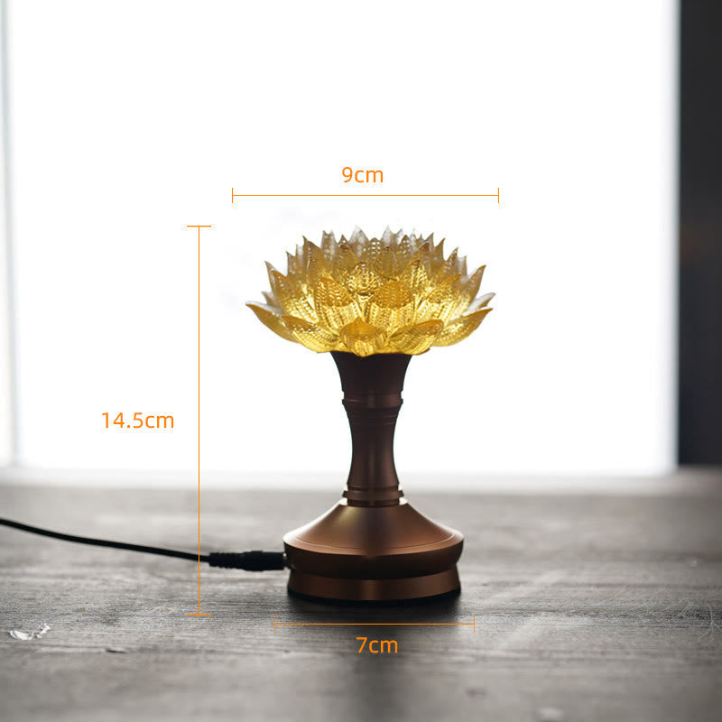Buddha Stones Lotus Liuli Glass Copper Brass New Begining Home Decoration