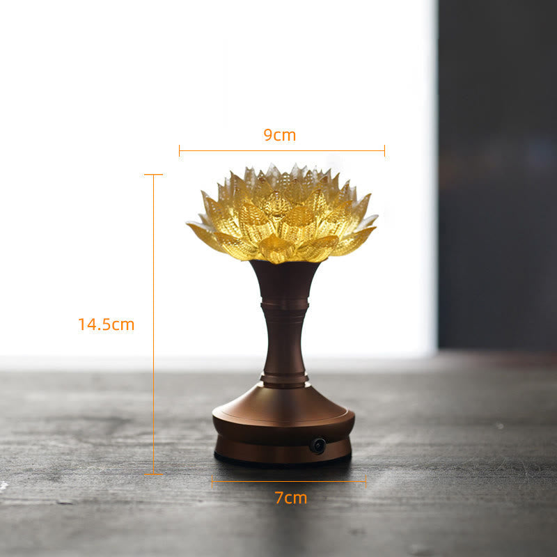 Buddha Stones Lotus Liuli Glass Copper Brass New Begining Home Decoration