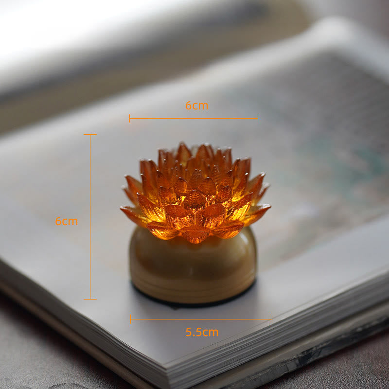 Buddha Stones Lotus Liuli Glass Copper Brass New Begining Home Decoration
