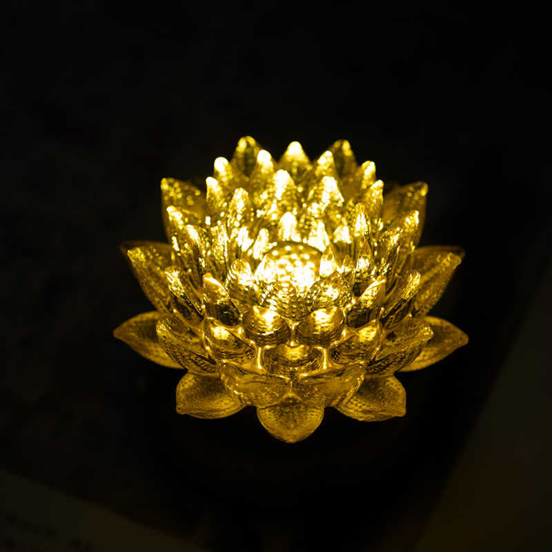 Buddha Stones Lotus Liuli Glass Copper Brass New Begining Home Decoration