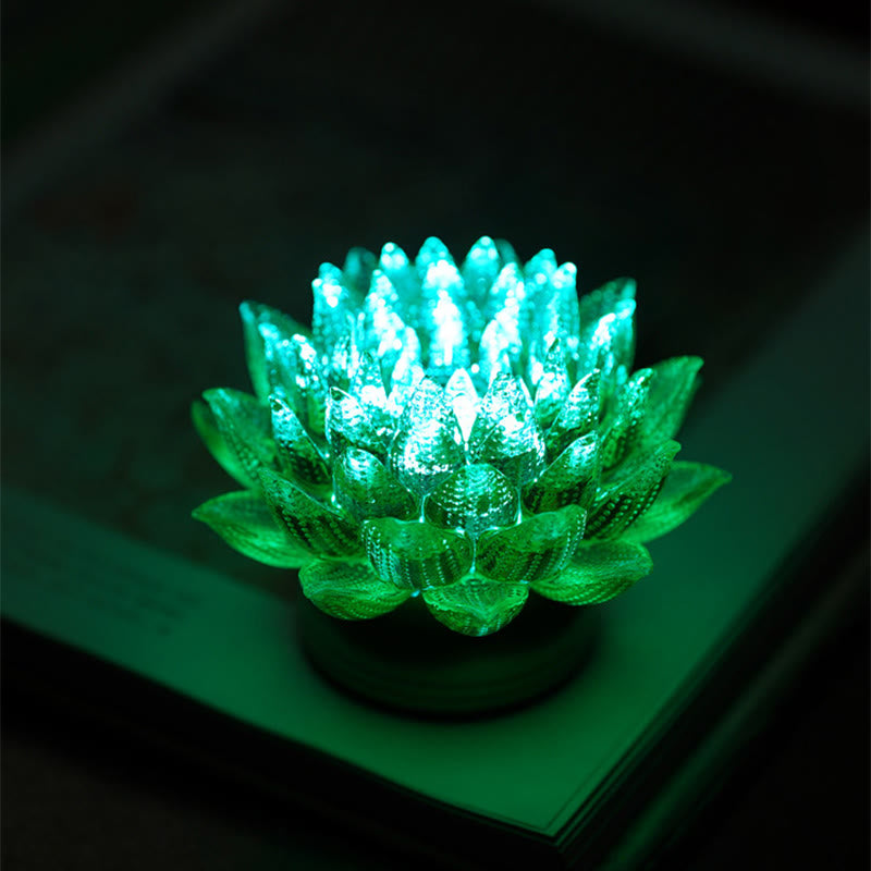 Buddha Stones Lotus Liuli Glass Copper Brass New Begining Home Decoration