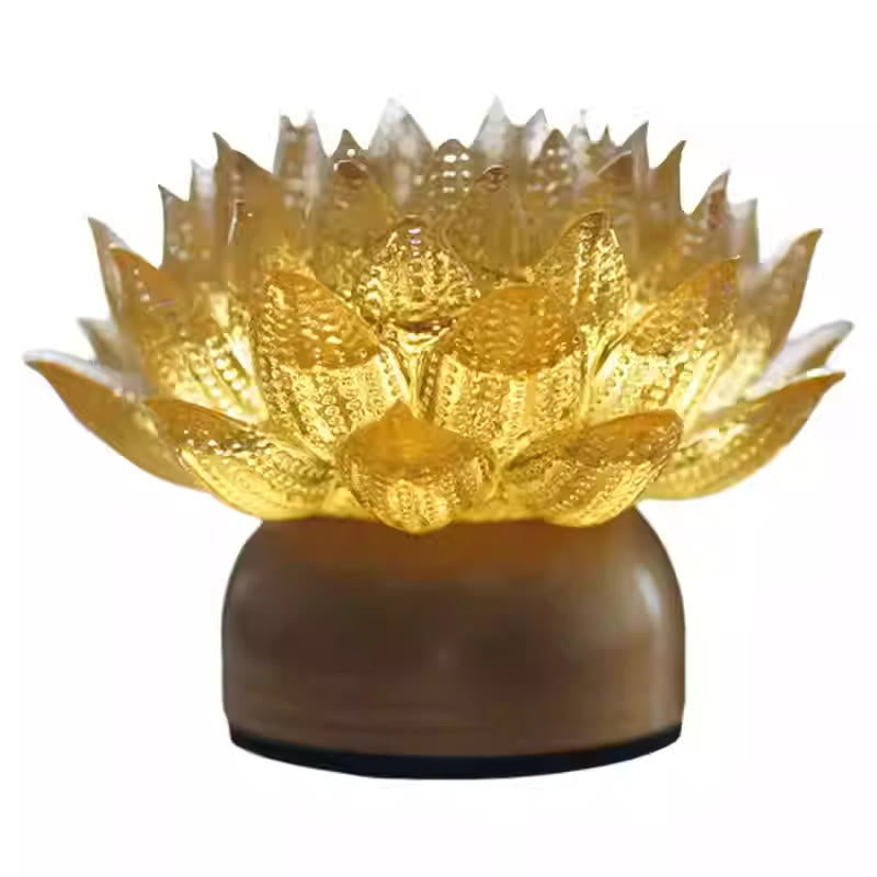 Buddha Stones Lotus Liuli Glass Copper Brass New Begining Home Decoration