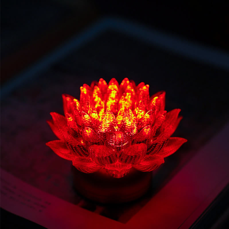 Buddha Stones Lotus Liuli Glass Copper Brass New Begining Home Decoration