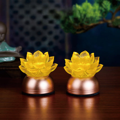 Buddha Stones Lotus Liuli Glass Copper New Begining Home Decoration