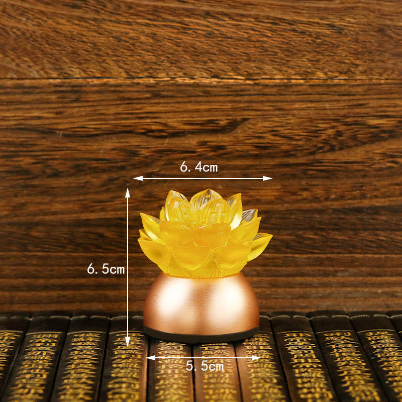 Buddha Stones Lotus Liuli Glass Copper New Begining Home Decoration