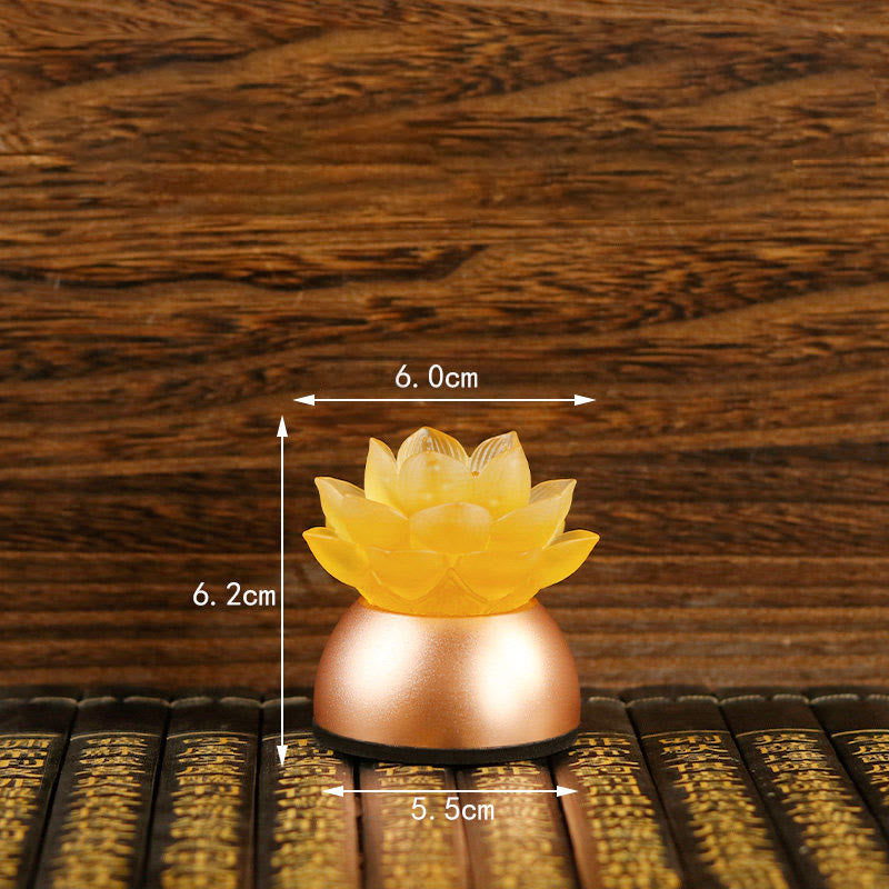 Buddha Stones Lotus Liuli Glass Copper New Begining Home Decoration
