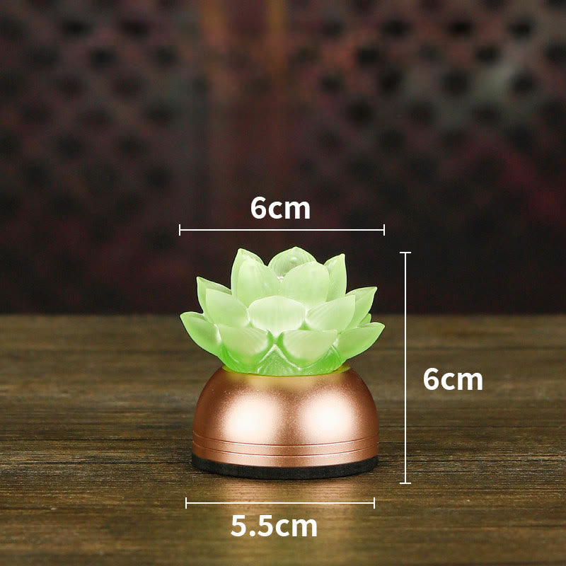 Buddha Stones Lotus Liuli Glass Copper New Begining Home Decoration